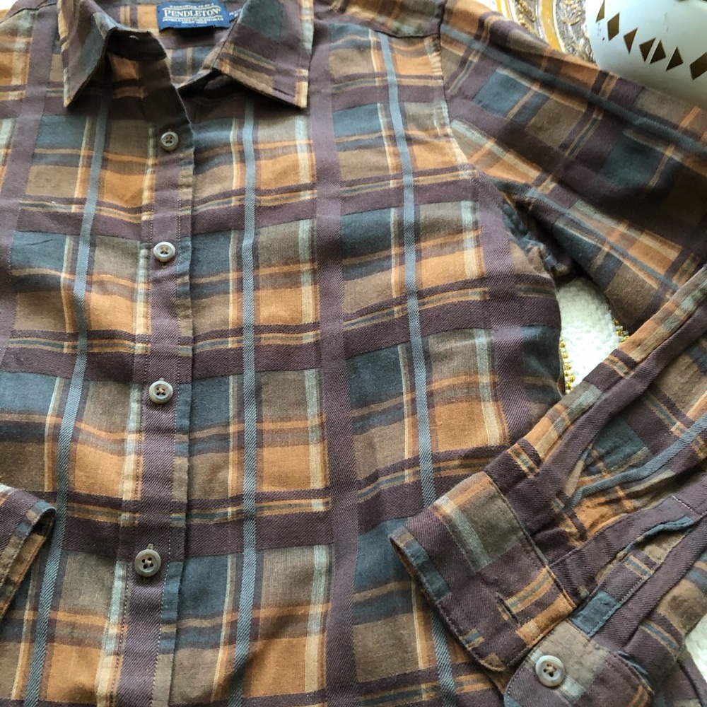 Pendleton Plaid Light Weight Button Down Sp - image 4